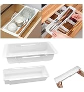MVRPOWER 2 Pack Hanging Expandable Drawer Organizer with 2 Pack Non-Hanging Sliding Adjustable St...
