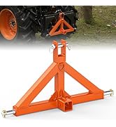 3 Point 2" Trailer Hitch Receiver Compatible with Quick Hitch for Category 1 Tractors, Heavy Duty...