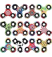 12 Pack Fidget Spinner Toy Bulk for Kids Adults, Metal Tri-Spinner Fidget Set, Hand Spinner for S...
