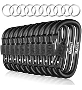 3”D-Clip Durable Locking Carabiner Keychain Clip,Keychain Clip Hook, Spring Snap Hook, Set of 10