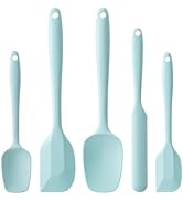 Silicone Spatula Set, 5 Piece Food Grade Rubber Spatulas for Baking, Cooking, and Mixing High Hea...
