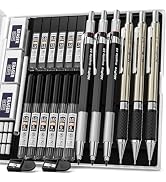 Nicpro 6PCS Art Mechanical Pencils Set, Metal Drafting Pencil 0.5, 0.7, 0.9mm &amp; 2mm Lead Holder(2...