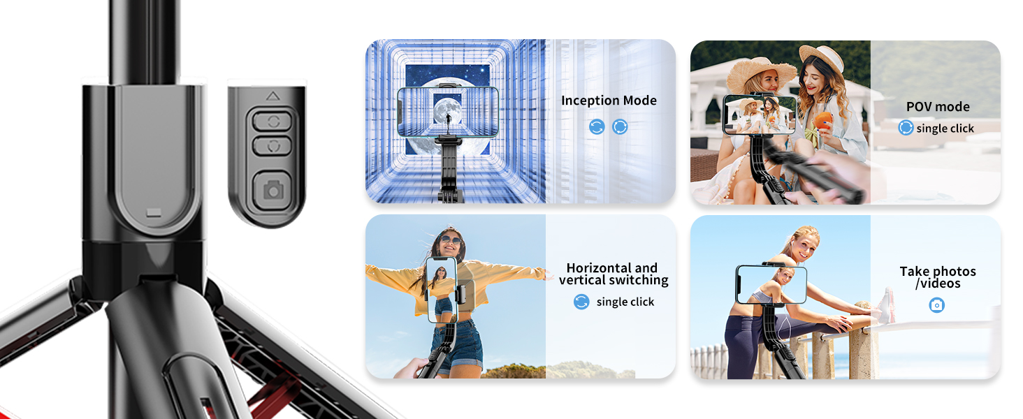 Gimbal Stabilizer for Smartphone ,with Retractable Selfie Stick and Tripod,