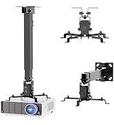 WALI Projector Ceiling or Wall Mount, Universal Height Adjustable Mount Holder with Extension Pol...