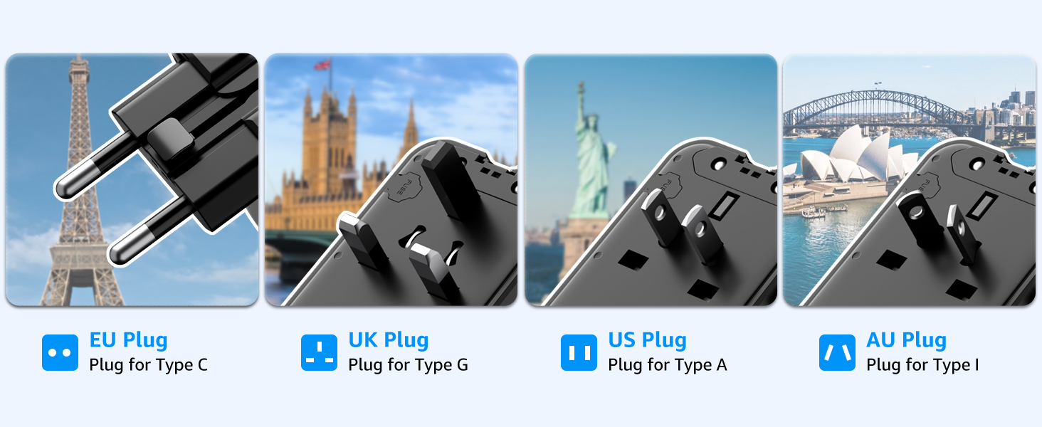 “Air” Universal Travel Adapter. Power your journey, connect the world.