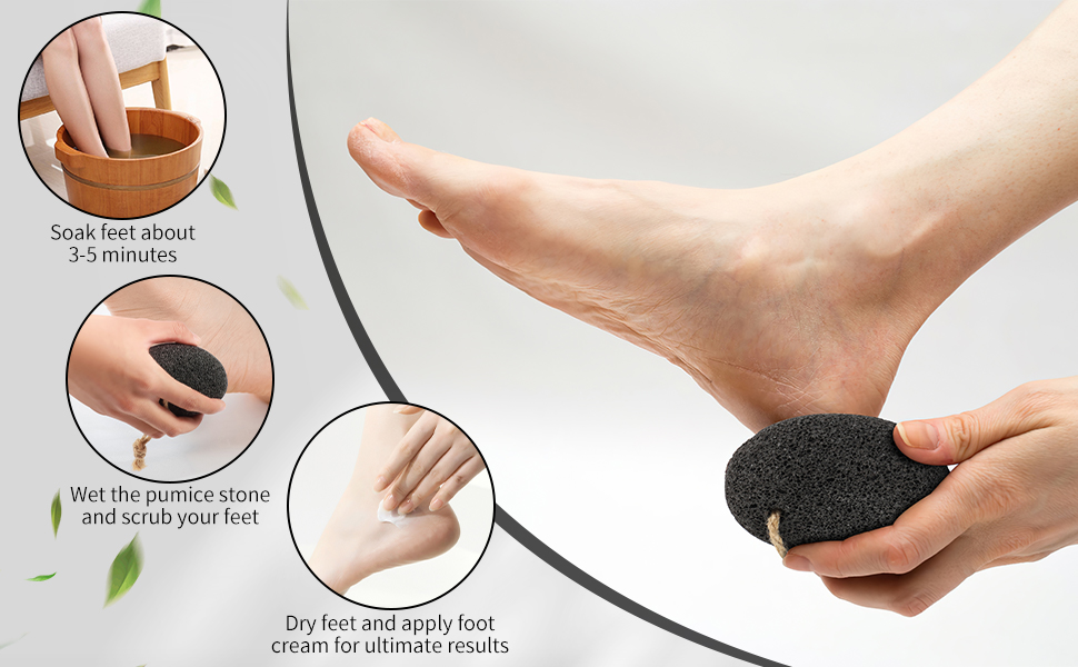 The setp of using pumice stone