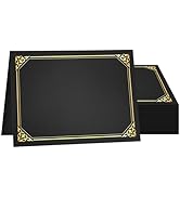 50 Packs Certificate Holders, Black Diploma Holders, Certificate Covers with Gold Foil Border for...