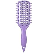 Vented Curl Defining Brush, Detangling &amp; Clump-Forming Styling Brush for Wavy Curly Coily Hair, W...
