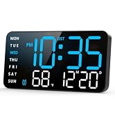 Abovsare Digital Wall Clock, Digital Clock Large Display, Corded LED Alarm Clocks with Date, Week...