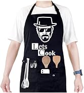 Funny Cooking Chef Apron with Pockets BBQ Kitchen Work Aprons Birthday Dad Creative Gifts