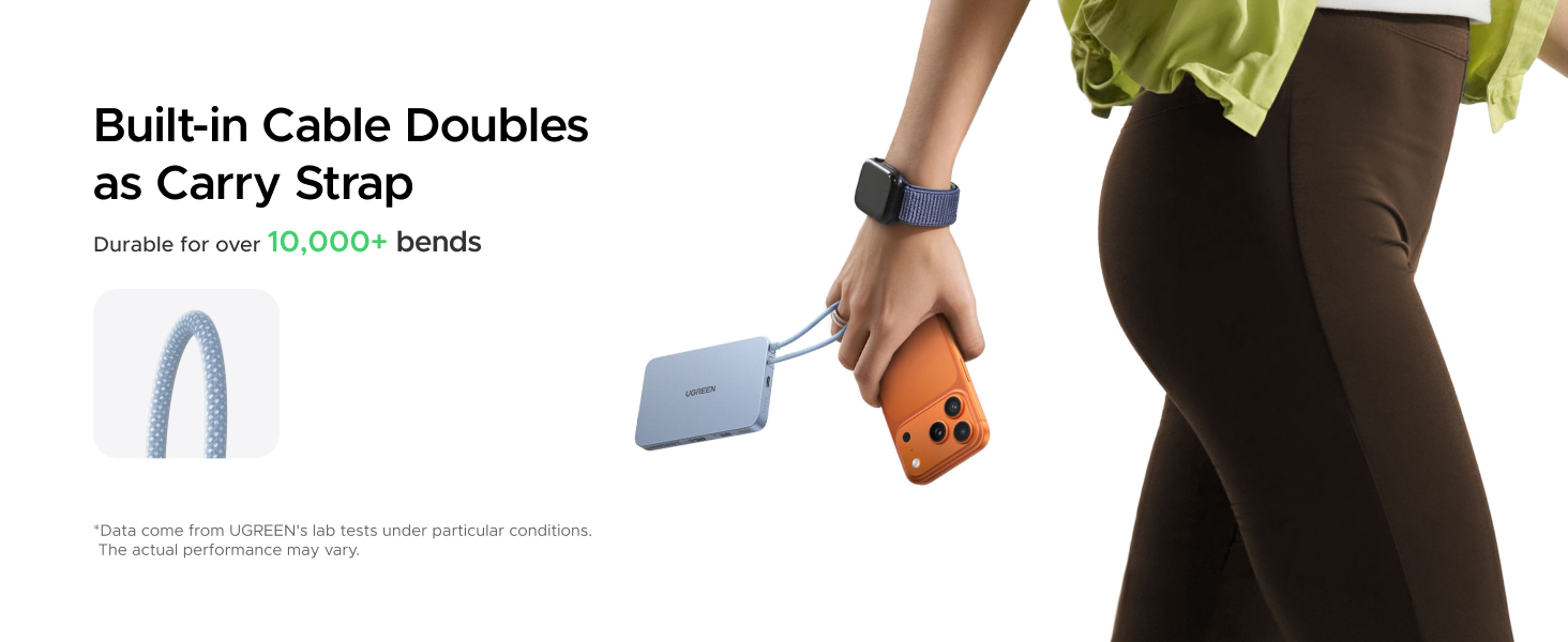 Built-in Cable Doubles as Carry Strap