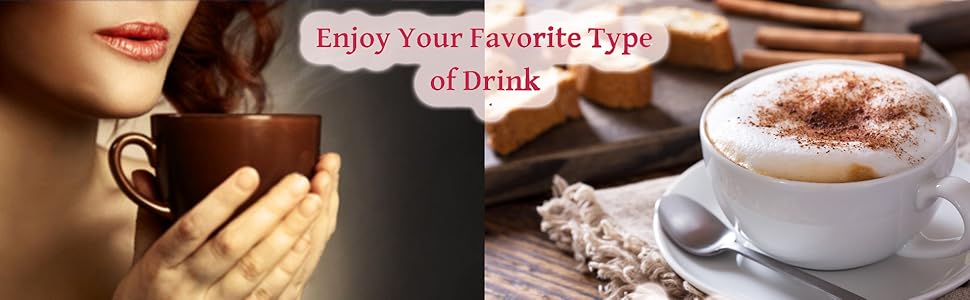 enjoy a cappuccino coffee cup