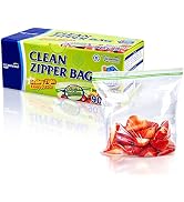 CLEANWRAP Clean Zipper Bag (Medium 90 Bags) | Plastic Bags for Food, Food Storage Bags, Food Bag,...