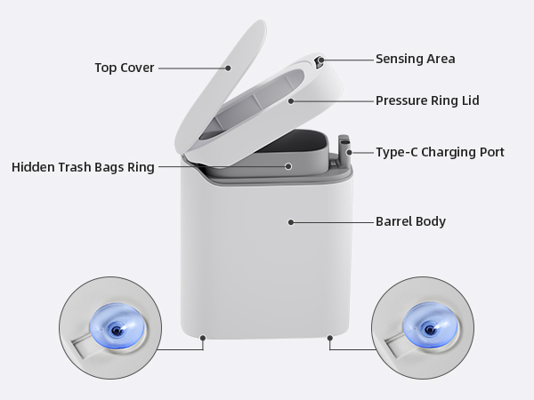 trash can sensor motion trash cans for small bathroom