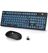 BlueFinger Wireless Gaming Keyboard and Mouse Combo, Upgrade Battery Percentage Display, Recharge...