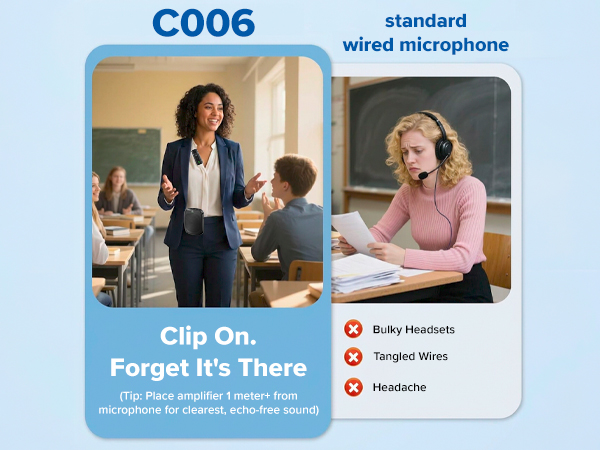 voice amplifier with wireless lapel microphone