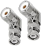 Anina BNC Male to UHF Female SO239 Jack Coax Connector Right Angle RF Antenna Adapter for Ham Rad...