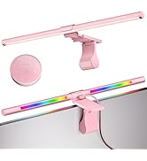 Quntis 20" Pink RGB Monitor Light Bar, 15 Gaming Backlight Modes, Eye-Care No Glare, Adjustable F...
