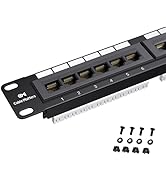 [UL Listed] Cable Matters 24 Port Patch Panel Rackmount or Wall Mount 19-Inch, 1U Cat6 Network Pa...