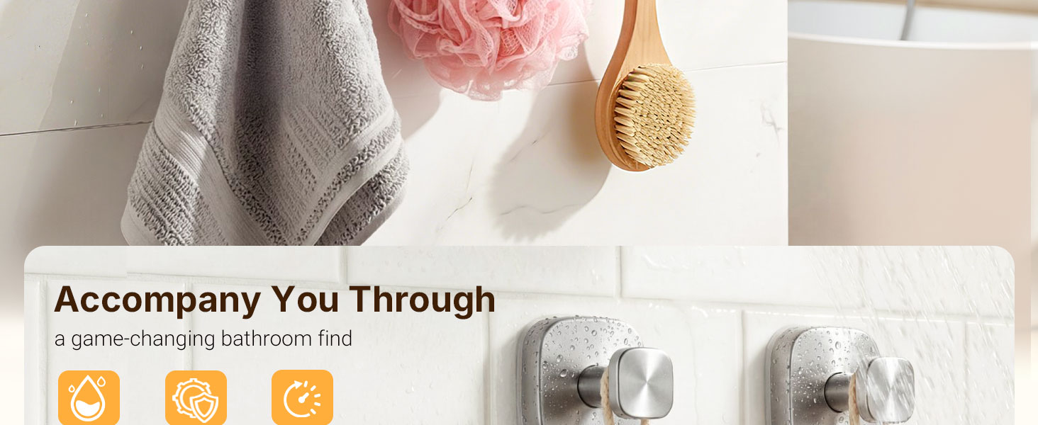 Suction Cup Hooks for Towel Robe Shower Bathroom Kitchen Glass Window Door