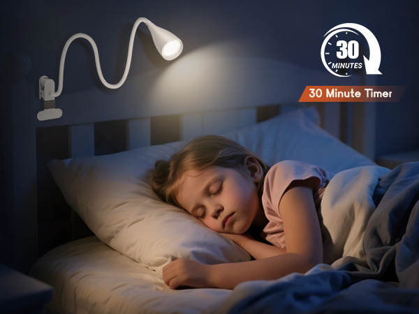 Clip on Light Reading Light for Bed Headboard LED Desk Lamp with Clamp for Bedside Bedroom Table 