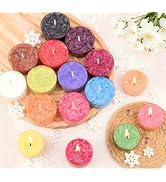 16 Pack Colored Scented Tealight Candles Ice Flower Candles for Women Soy Wax Candles Gift Set La...