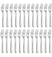 Gymdin 24 Pieces Dinner Forks, Forks Silverware(8 inches), Food Grade Stainless Steel Flatware Fo...