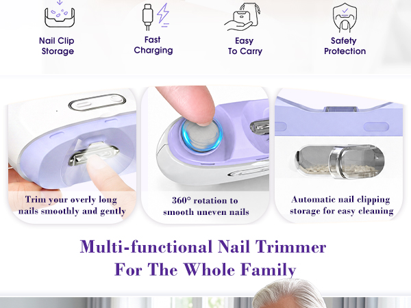 2-Speed Safe Fingernail Trimmer for All Ages