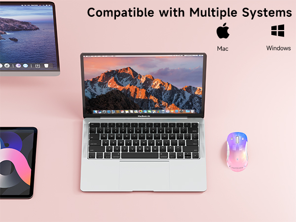 LED wireless mouse pink