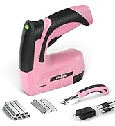 SHALL Pink Electric Staple Gun, 2 in 1 Cordless Upholstery Stapler Nail Gun for Wood, 4V Recharge...