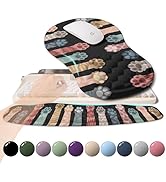 KUOSGM 2-in-1 Ergonomic Set, Wave Rise Keyboard Wrist Rest and Massage Bulge Slope Mouse Pad Wris...