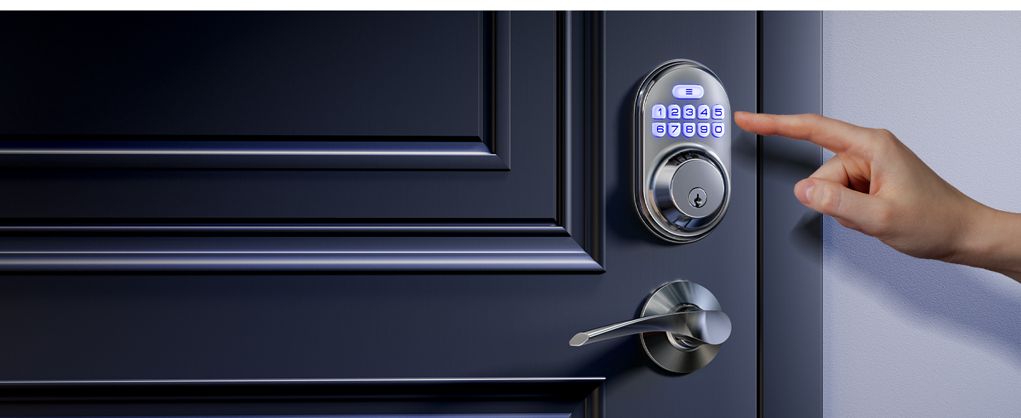 keyless entry door lock with handle 