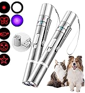 2pcs Cat Toys, Laser Pointer with 5 Adjustable Patterns, USB Recharge Laser, Long Range and 3 Mod...