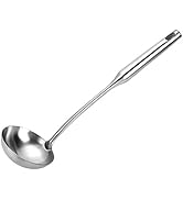 TBWHL Metal Soup Ladle 304 Stainless Steel Gravy Sauce Ladle with Long Handle for Kitchen 13.4"