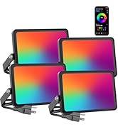 Onforu LED Flood Light Outdoor 25W 2000LM, Color Changing Led Stage Lights Bluetooth APP Control ...