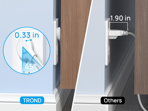 flat plug power strip tower