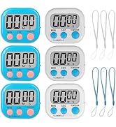 ZILLEEN Classroom Timer for Kids Teachers 6 Pack Digital Timers, Blue &amp; White