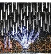Joomer 240 LED Meteor Shower Christmas Lights 11.8 inch 10 Tubes Falling Raindrop Cascading LED I...