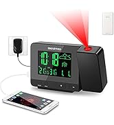 SMARTRO SC31B Digital Projection Alarm Clock with Weather Station, Indoor Outdoor Thermometer, US...