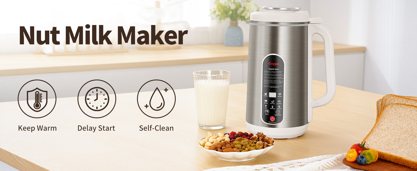 Homemade Nut Milk keep warm delay start self- clean Non-Dairy Milk Plant-Based Milk 