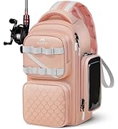 MATEIN Fishing Sling Bag with Lure Rod Holder &amp; Phone Pouch, Waterproof 3600 Tackle box Backpack ...