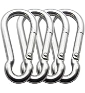 3.15 Inch 4 Pack Spring Snap Hook Carabiner, Cable Machine Accessories for Home Gym Pulldown Atta...