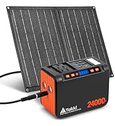 Takki Solar Generator 120W Peak Portable Power Station with 21W Solar Panel 88.8Wh Battery Power ...