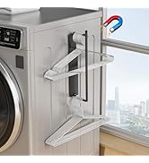 Hanger Organizer Magnetic Hanger Holder for Washing Machine Laundry Room Organization, Black Hang...