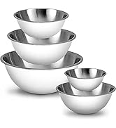 WHYSKO Meal Prep Stainless Steel Mixing Bowls Set, Home, Refrigerator, and Kitchen Food Storage O...