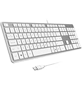 B.FRIENDIT Wired USB Keyboard with Cover/Protector Skin, Low-Profile Flat Keyboard with US Layout...