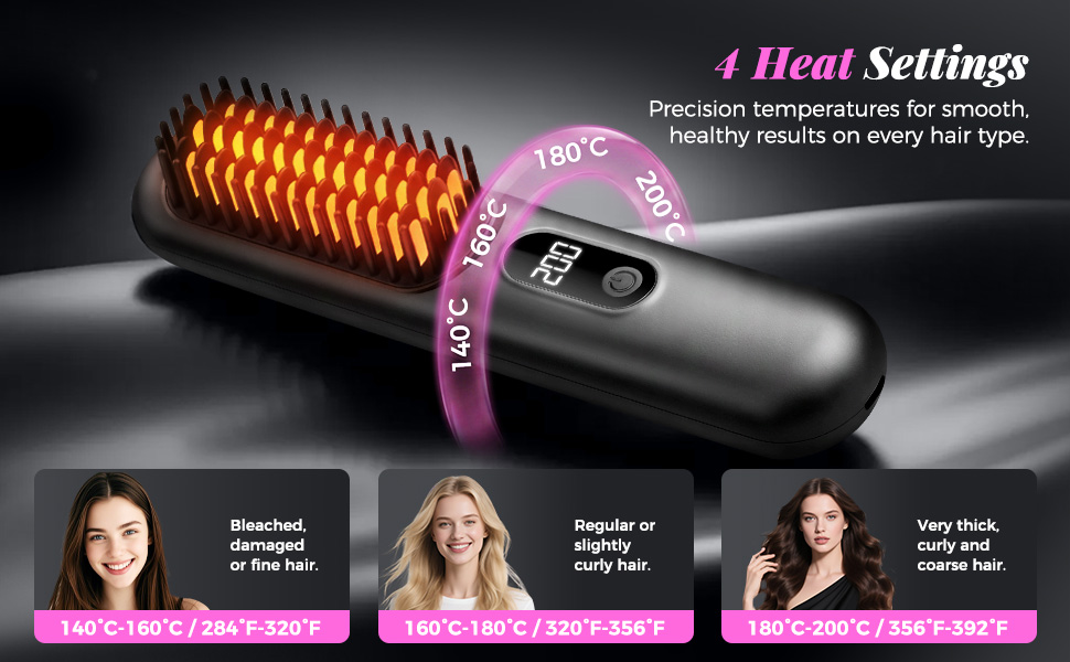 Cordless Hair Straightener Brush