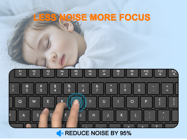 Wireless Keyboard 2.4G Full-Size Ergonomic Wireless Computer Keyboard Silent Cordless USB Keyboard