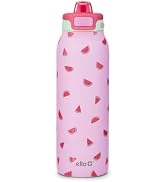 Ello Pop &amp; Fill Insulated Stainless Steel Water Bottle with Quick Fill Lid, Leakproof Locking, Si...
