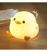UNEEDE LED Cute Bean Duck Night Light, Cute Animal Silicone Nursery Night Light Rechargeable Tabl...